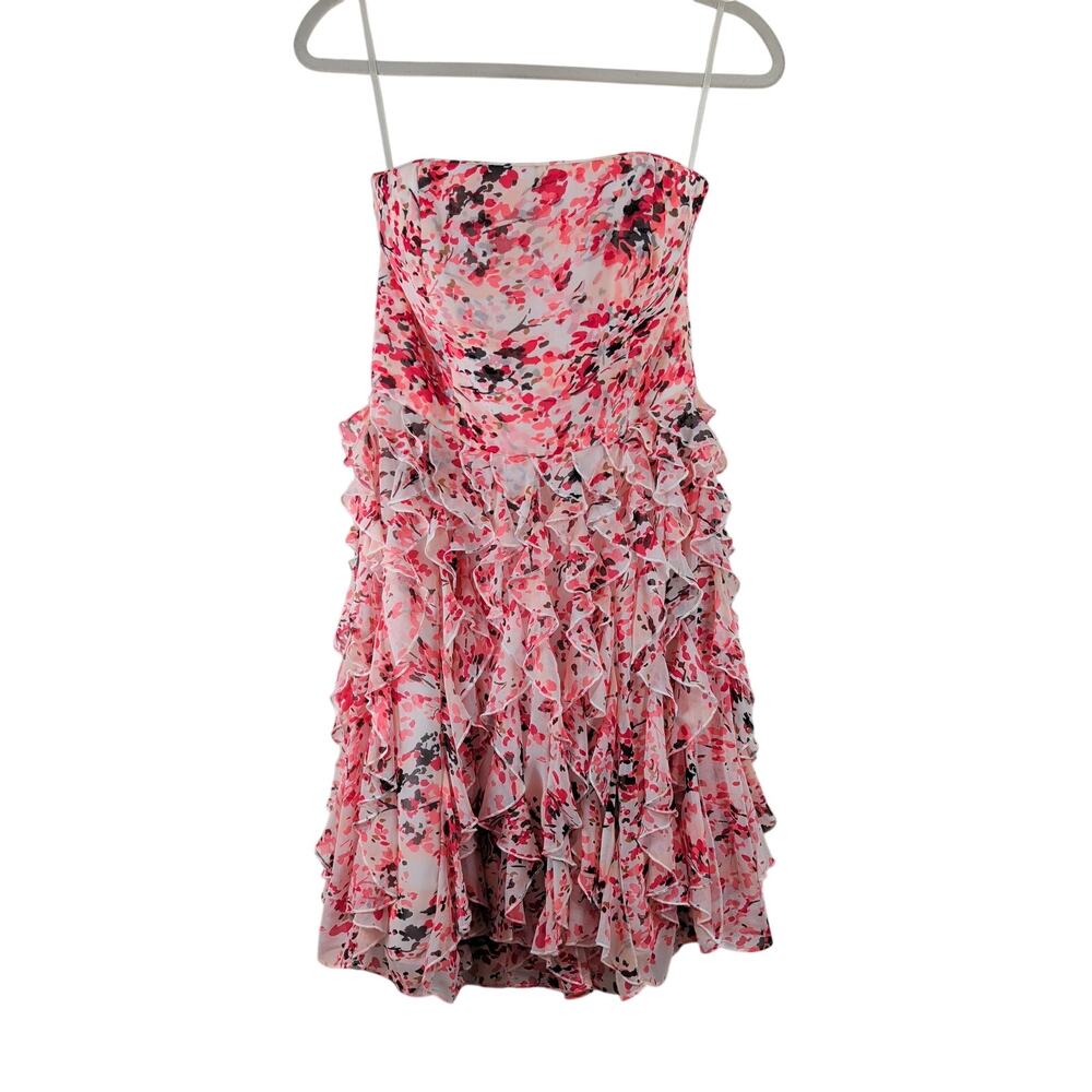 White House Black Market Strapless Ruffle Dress, Size 4